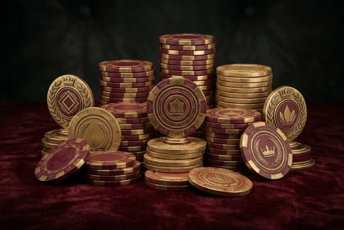 Casino-Belohnungen vor einem dunklen Hintergrund